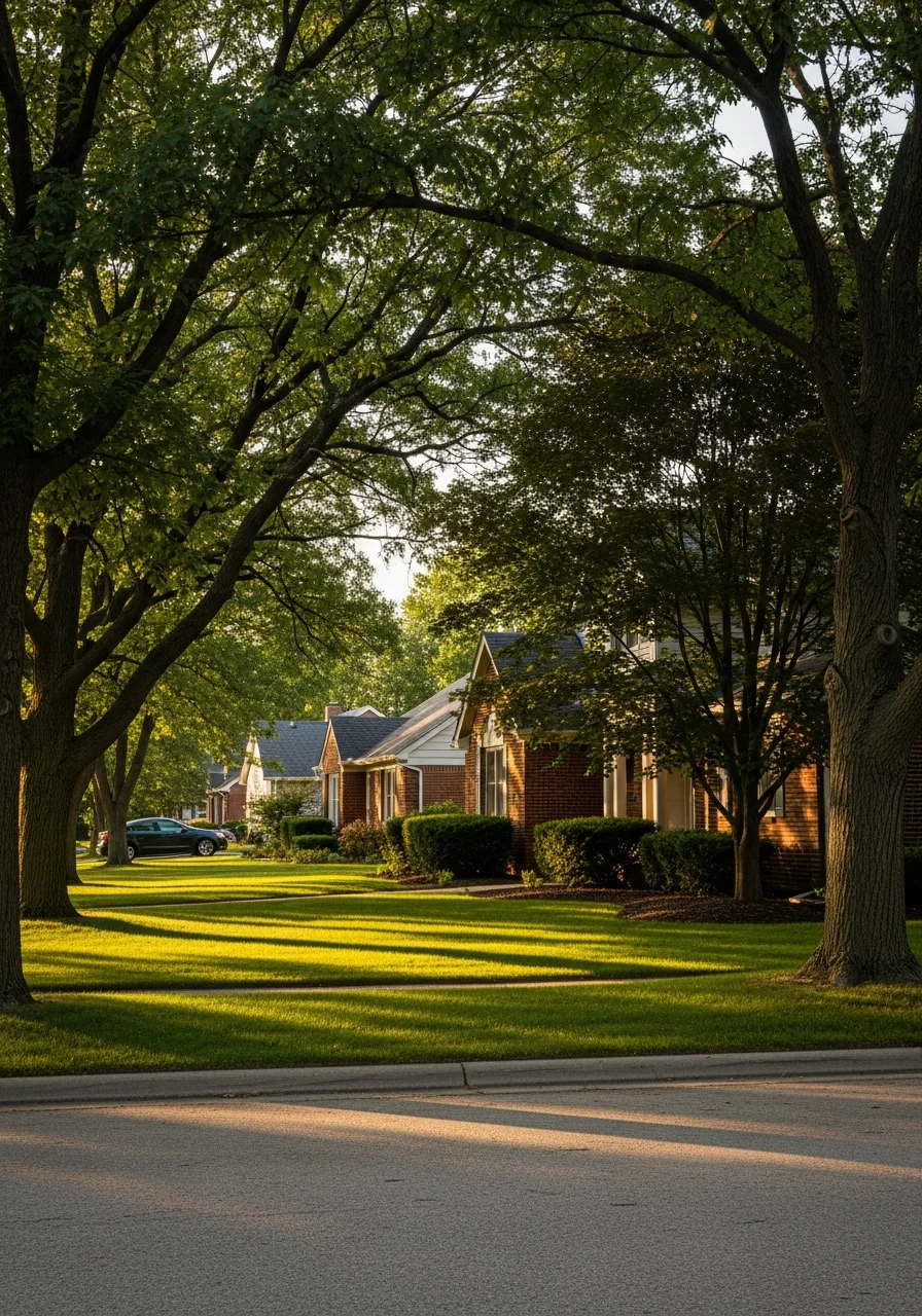 Council Bluffs home exterior with established neighborhood setting and mature trees.